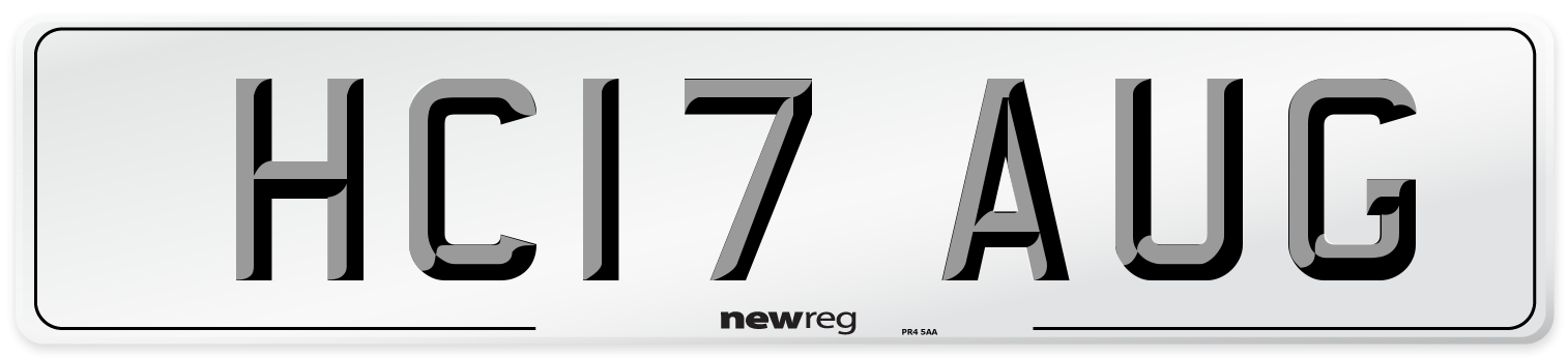 HC17 AUG Number Plate from New Reg